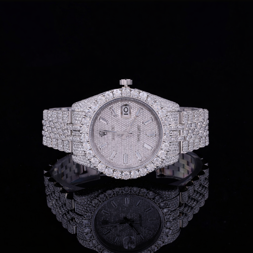 Iced-Out Jubilee Moissanite Watch Rollie Inspired